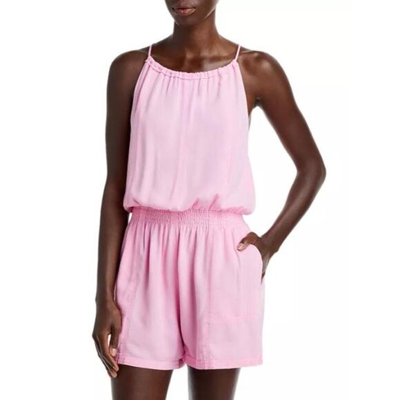 SPLENDID Pink Relaxed Fit Hana Halter Neck Romper Size Medium - Picture 1 of 9